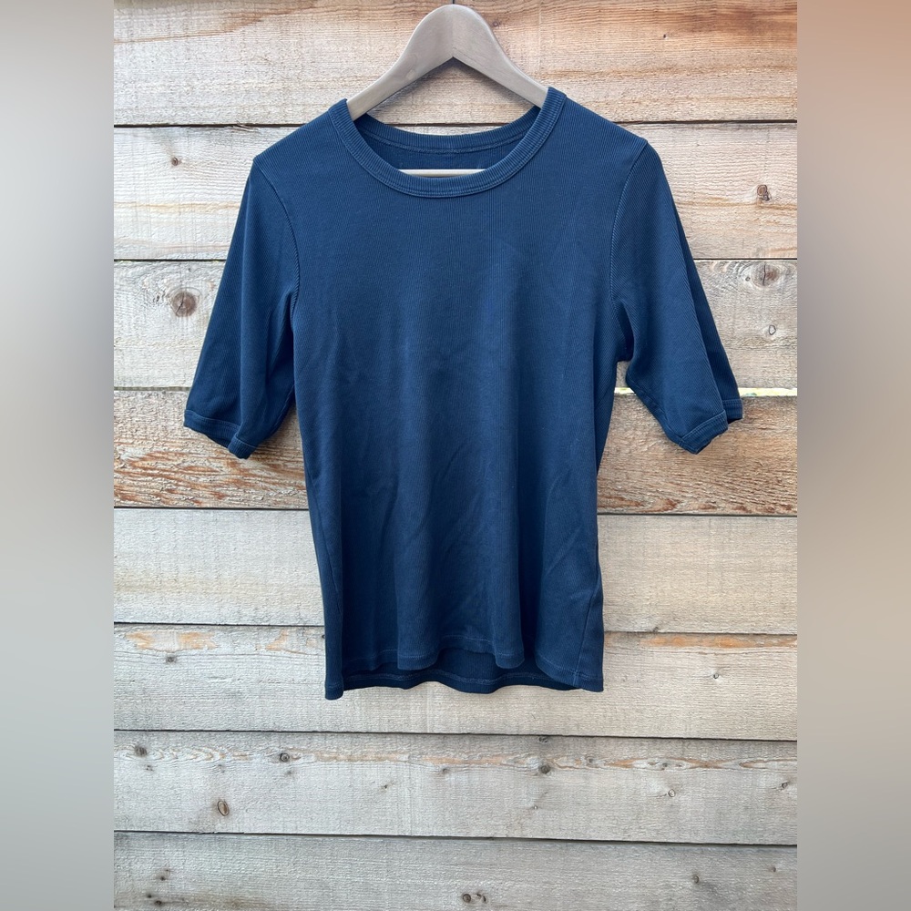 Outerknown Women’s Sojourn Ribbed Tee - Large - Navy - Picture 2 of 12